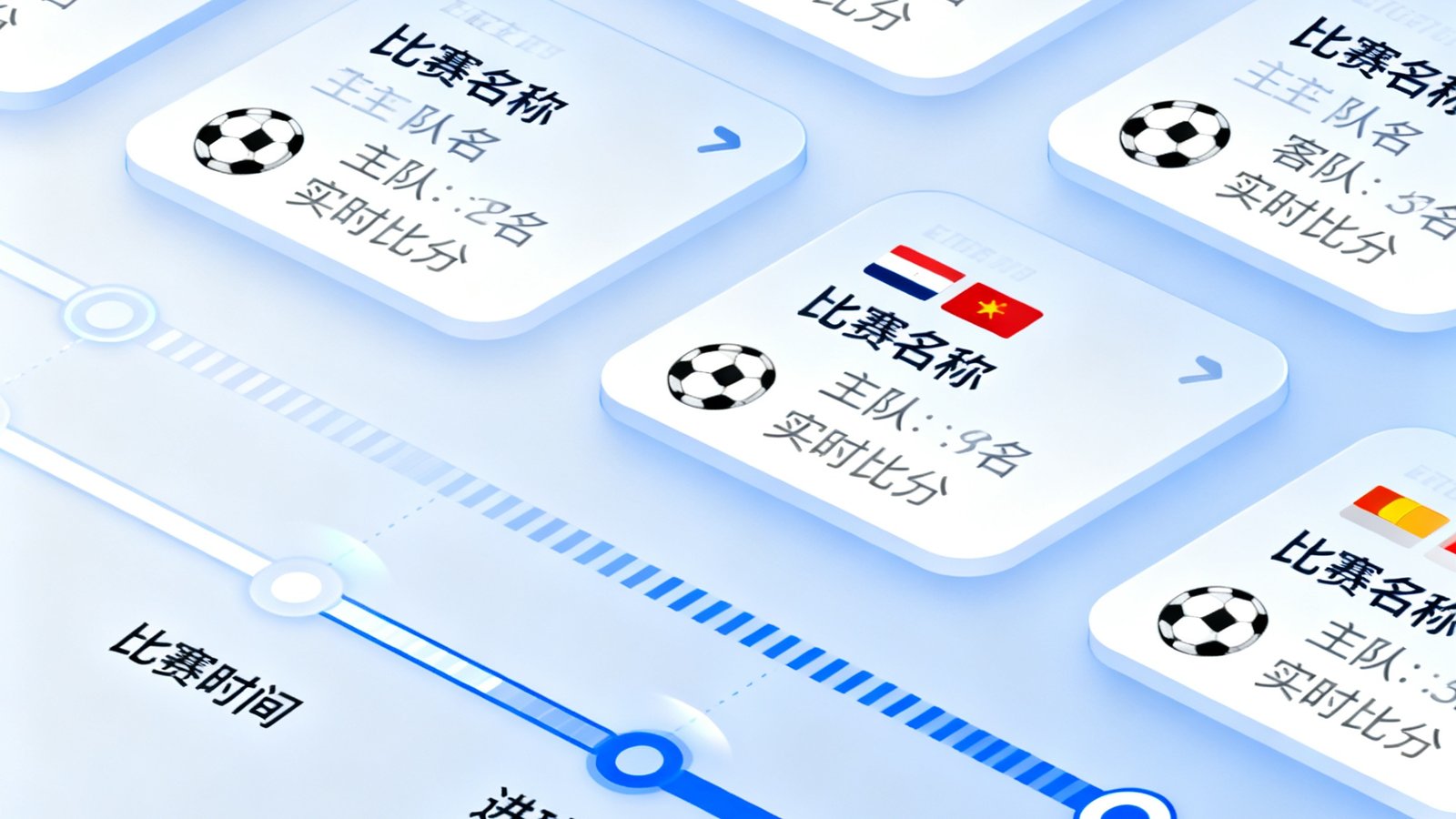 90分钟足球网的实时比分直播界面截图，展示正在进行中的多场足球比赛比分卡片和动态时间线